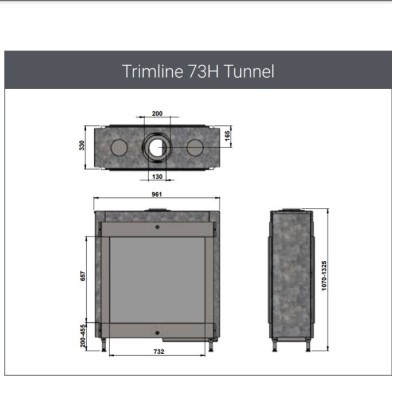 TRIMLINE TUNNEL 73 H DB estandar con troncos.