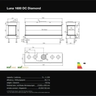 LUNA DIAMOND 1600 DC GAS FRONTAL Y DOS LATERALES