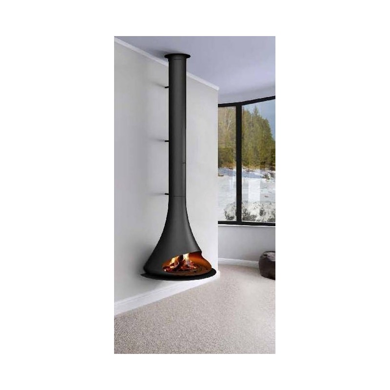 Mr.Ton chimenea de bioetanol para chimenea, para interior y exterior,  portátil, chimenea sin ventilación, rectangular, color negro